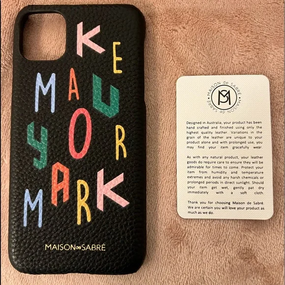 New “MAKE YOUR MARK” iPhone 11 PRO MAX CASE BY Australian Brand MAISON de SABRÉ - Picture 2 of 5